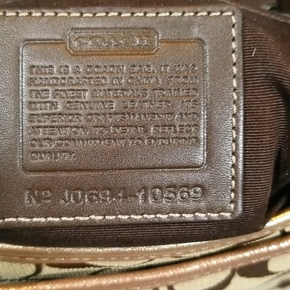 Coach Canvas x Metallic Coloured Leather Signature Cricket Mini Shoulder Purse - Picture 4 of 6